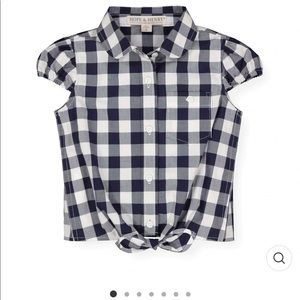 Hope & Henry Plaid Button Down Top